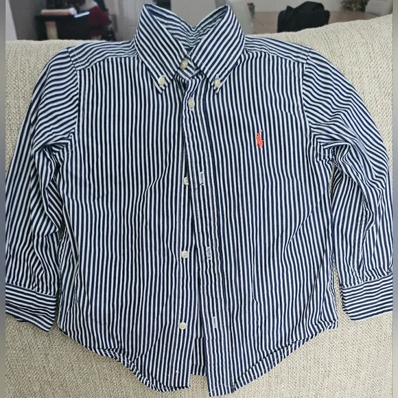Polo Ralph Lauren Striped Button-Down Shirt with Logo - Picture 1 of 8